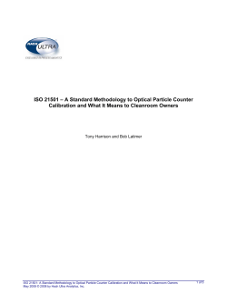 ISO 21501 &ndash; A Standard Methodology to Optical Particle Counter