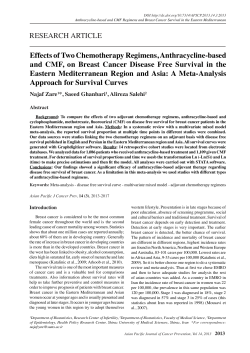 Effects of Two Chemotherapy Regimens, Anthracycline