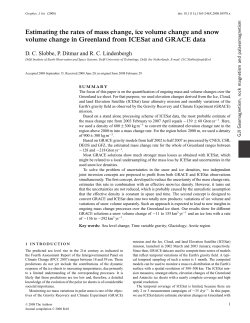 Estimating the rates of mass change, ice volume change and snow