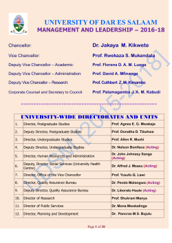 Dr. Jakaya M. Kikwete - University of Dar es Salaam