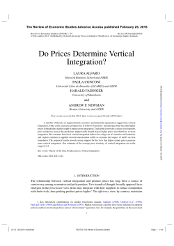 Do Prices Determine Vertical Integration?