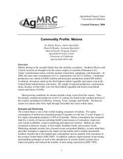 Commodity Profile: Melons - Agricultural Issues Center