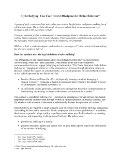 Cyberbullying - Texas Association of School Boards