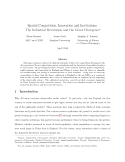 Spatial Competition, Innovation and Institutions: The Industrial