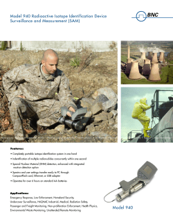 Model 940 Model 940 Radioactive Isotope Identification Device