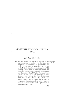 ADMINISTRATION OF JUSTICE ACT. Act No. 42, 1924.