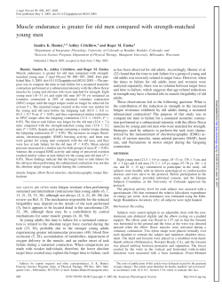 Muscle endurance is greater for old men compared with strength