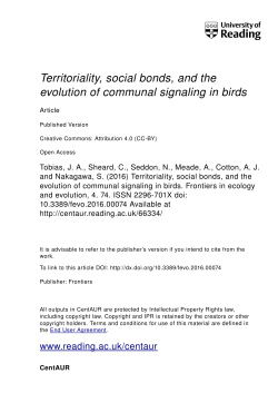 Territoriality, social bonds, and the evolution of communal signaling
