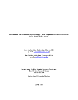Globalization and Food Industry Consolidation: What Does Industrial