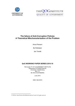 The failure of Anti-Corruption Policies A Theoretical