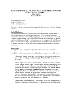 PUAD 664-DL1 - Schar School of Policy and Government