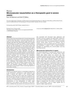 Microvascular resuscitation as a therapeutic goal in severe sepsis