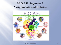 HOPE I &ndash; Assignments 1