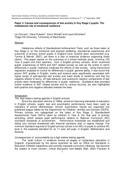 Causes and consequences of test anxiety in Key Stage 2 pupils