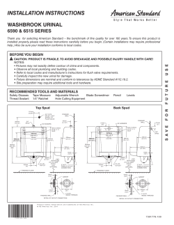 installation instructions - American Standard ProSite