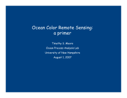 Ocean Color Remote Sensing: a primer