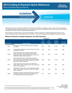 2014 Hemostasis Coding and Payment Quick