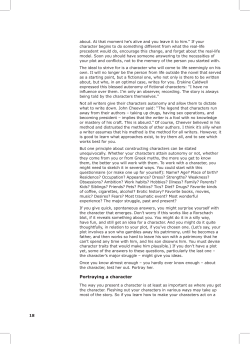 Portraying a character