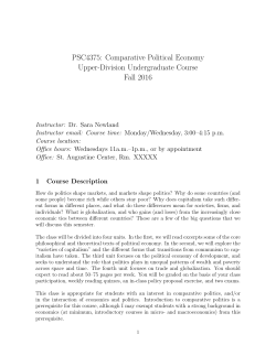 PSC4375: Comparative Political Economy Upper