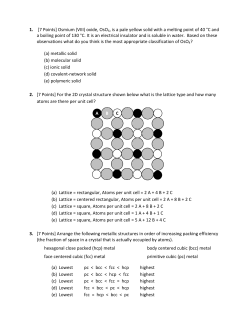 1. [7 Points] Osmium (VIII) oxide, OsO4, is a pale yellow solid with a a