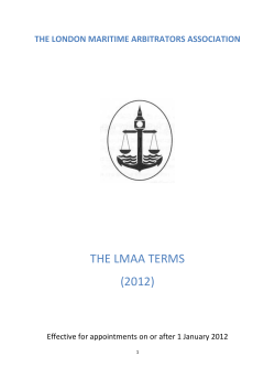 LMAA Terms (2012) - London Maritime Arbitrators Association