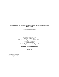 An Evaluation of the Impact of the NFL`s Super Bowl event on the