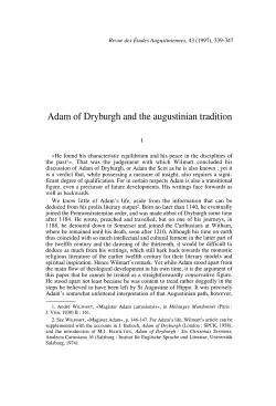 Adam of Dryburgh and the augustinian tradition