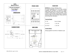 EAPL Model B1DH-Q DIMENSIONS FRONT VIEW CONNECTIONS