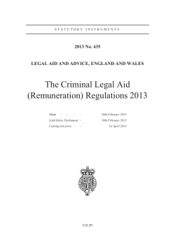 The Criminal Legal Aid (Remuneration