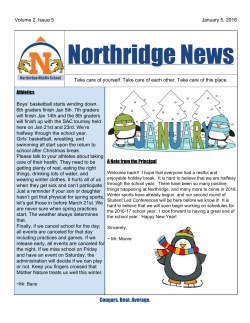 January 2016 NRMS NEWS - Northridge Middle School