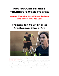 PRO SOCCER FITNESS TRAINING 6-Week Program Prepare for