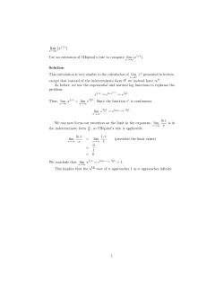 Limit as x Goes to Infinity of x(1/x)