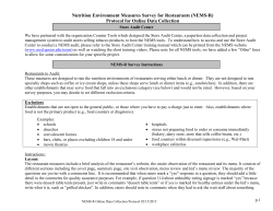 Nutrition Environment Measures Survey for Restaurants (NEMS
