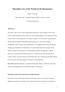 Masculine Uses of the Womb in the Renaissance - Inter