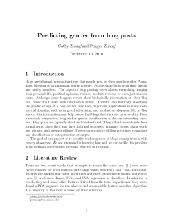 Predicting gender from blog posts