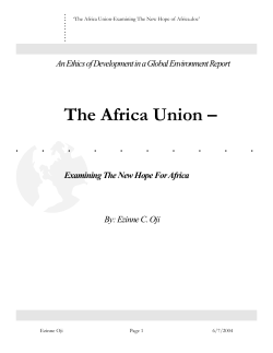 THE AFRICA UNION: Examining the new hope of Africa