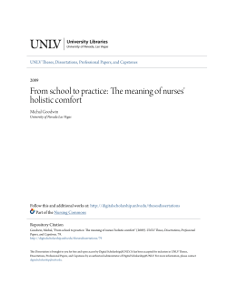 From school to practice: The meaning of nurses` holistic comfort