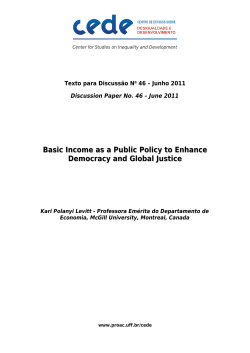 Basic Income as a Public Policy to Enhance Democracy and