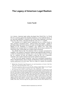 The Legacy of American Legal Realism