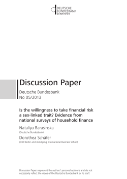 Is the willingness to take financial risk a sex-linked trait?