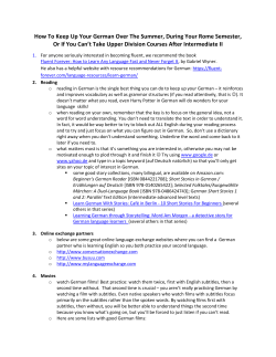 How To Keep Up Your German Over The Summer, During Your