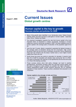 Human capital is the key to growth - Success stories and policies for