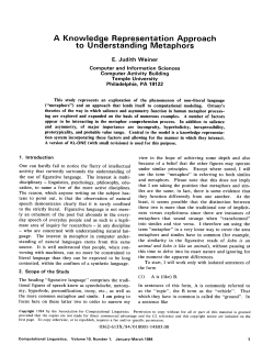 A Knowledge Representation Approach to Understanding Metaphors