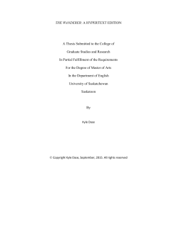 THE WANDERER: A HYPERTEXT EDITION A Thesis