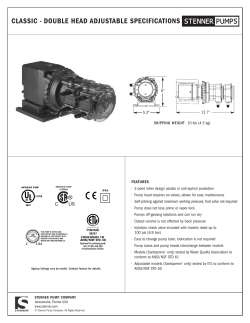Spec Sheet - Stenner Pumps
