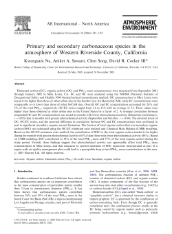 Primary and secondary carbonaceous species in the atmosphere of