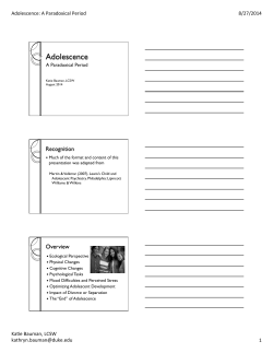 Adolescence - UNC School of Government