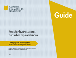 Rules for business cards and other representations