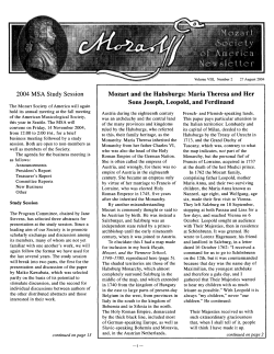 2004 MSA Study Session Mozart and the Habsburgs: Maria Theresa