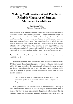 Making Mathematics Word Problems Reliable